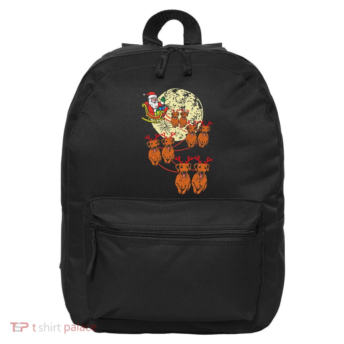 Reindeer Dachshund Santa Christmas Pet Weiner Dog Xmas Pj 16 in Basic Backpack