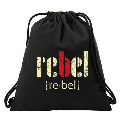 Rebel Distressed Streetart Print Drawstring Bag