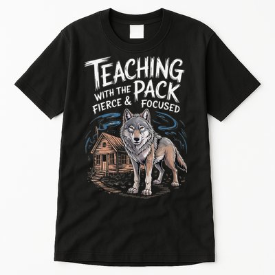 Retro Dire Spirit Even Wolf Teaching A Pack Book Reading Tall T-Shirt