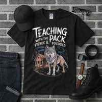 Retro Dire Spirit Even Wolf Teaching A Pack Book Reading Tall T-Shirt