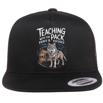 Retro Dire Spirit Even Wolf Teaching A Pack Book Reading Flat Bill Trucker Hat