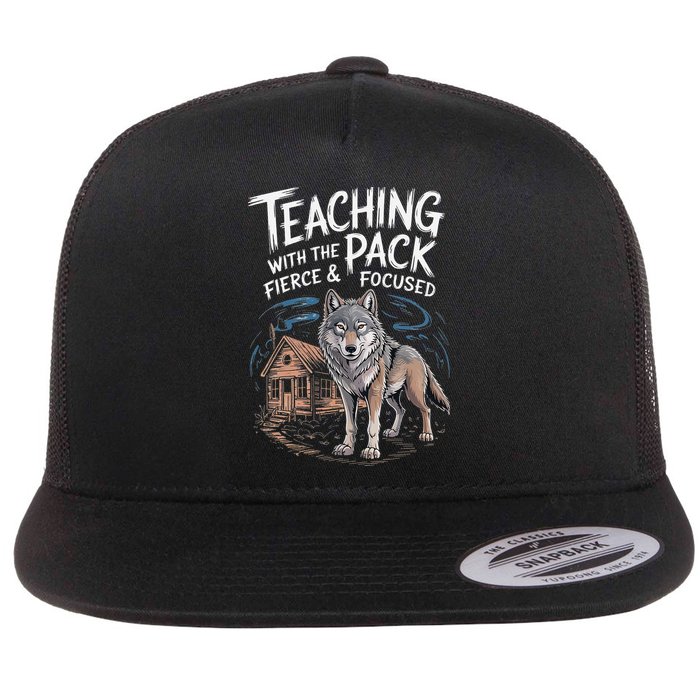 Retro Dire Spirit Even Wolf Teaching A Pack Book Reading Flat Bill Trucker Hat
