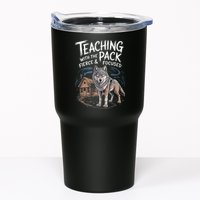 Retro Dire Spirit Even Wolf Teaching A Pack Book Reading Tumbler