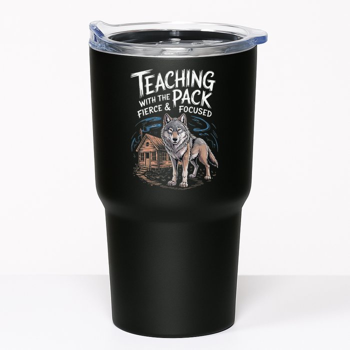 Retro Dire Spirit Even Wolf Teaching A Pack Book Reading Tumbler