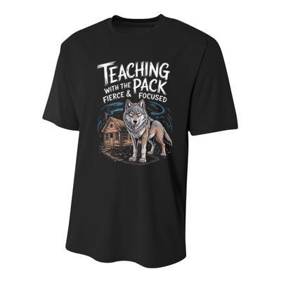 Retro Dire Spirit Even Wolf Teaching A Pack Book Reading Youth Performance Sprint T-Shirt