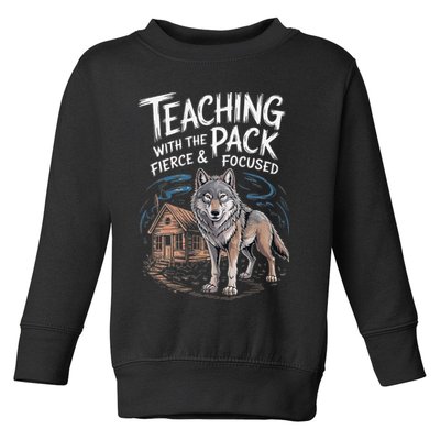 Retro Dire Spirit Even Wolf Teaching A Pack Book Reading Toddler Sweatshirt