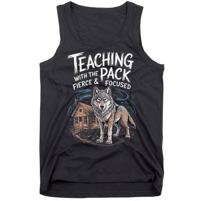 Retro Dire Spirit Even Wolf Teaching A Pack Book Reading Tank Top