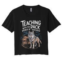 Retro Dire Spirit Even Wolf Teaching A Pack Book Reading Women's Crop Top Tee
