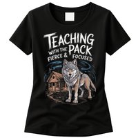 Retro Dire Spirit Even Wolf Teaching A Pack Book Reading Womens T-Shirt