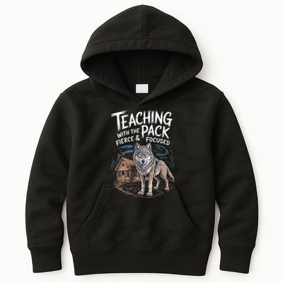 Retro Dire Spirit Even Wolf Teaching A Pack Book Reading Kids Hoodie