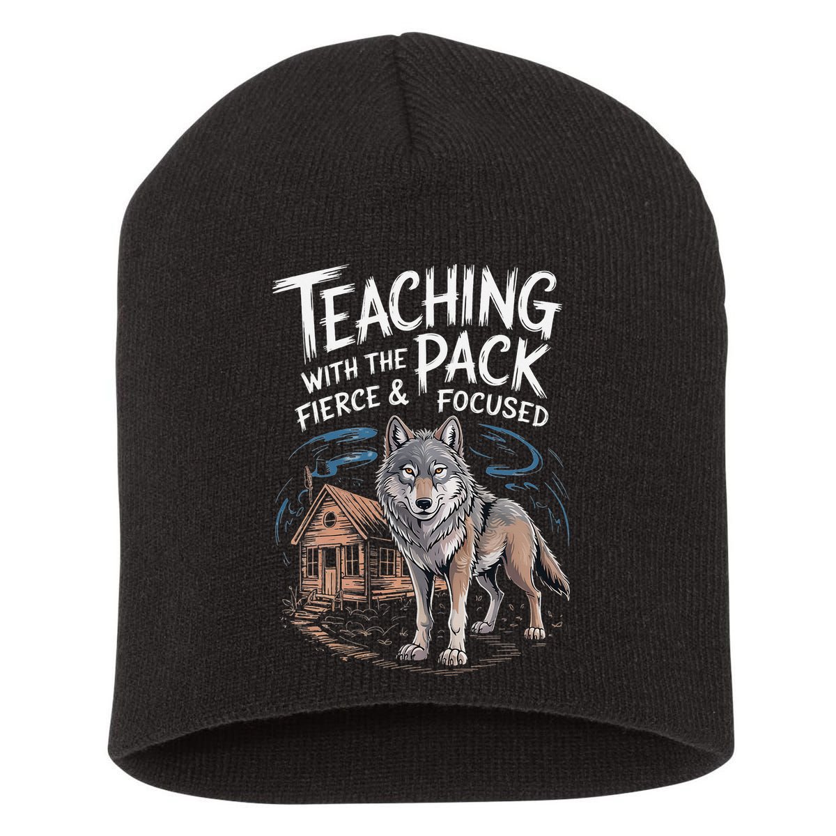 Retro Dire Spirit Even Wolf Teaching A Pack Book Reading Short Acrylic Beanie