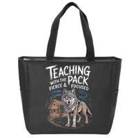 Retro Dire Spirit Even Wolf Teaching A Pack Book Reading Zip Tote Bag