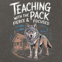 Retro Dire Spirit Even Wolf Teaching A Pack Book Reading Cotton Canvas Backpack