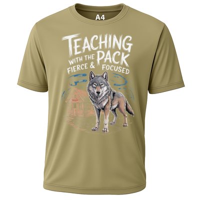 Retro Dire Spirit Even Wolf Teaching A Pack Book Reading Cooling Performance Crew T-Shirt