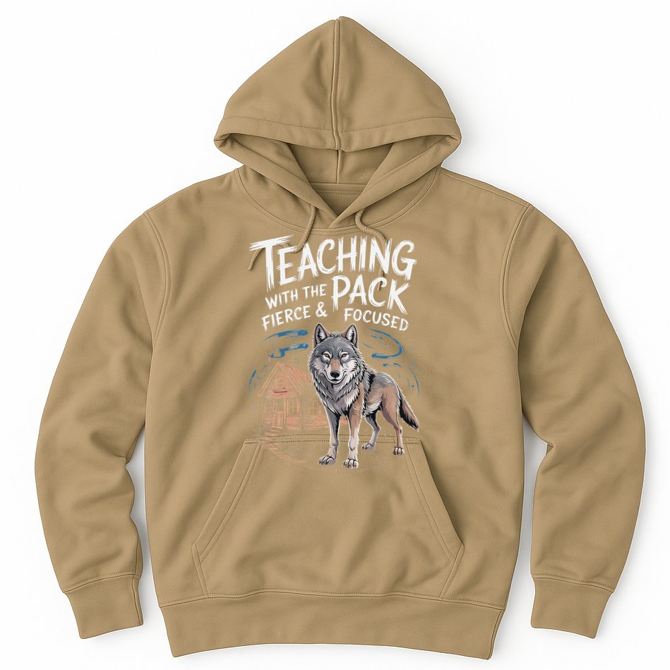 Retro Dire Spirit Even Wolf Teaching A Pack Book Reading Hoodie