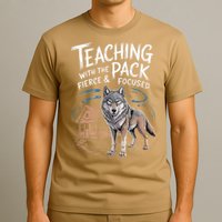 Retro Dire Spirit Even Wolf Teaching A Pack Book Reading T-Shirt