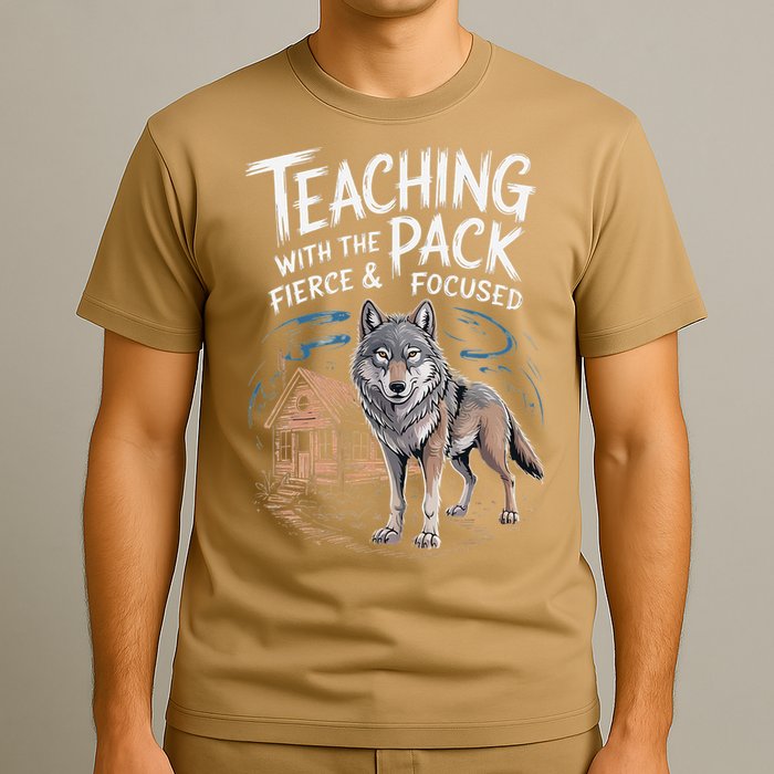 Retro Dire Spirit Even Wolf Teaching A Pack Book Reading T-Shirt
