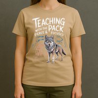 Retro Dire Spirit Even Wolf Teaching A Pack Book Reading T-Shirt