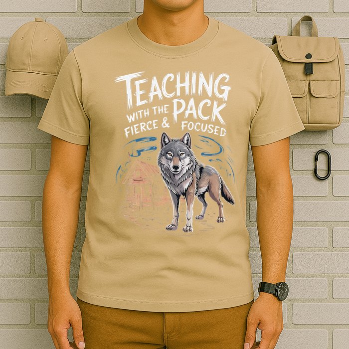 Retro Dire Spirit Even Wolf Teaching A Pack Book Reading T-Shirt