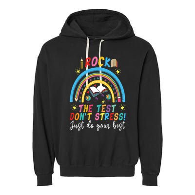 Rainbow DonT Stress Rock The Test Garment-Dyed Fleece Hoodie