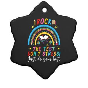 Rainbow DonT Stress Rock The Test Ceramic Star Ornament