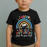 Rainbow DonT Stress Rock The Test Toddler T-Shirt