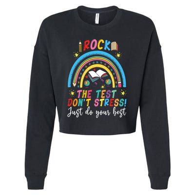 Rainbow DonT Stress Rock The Test Cropped Pullover Crew