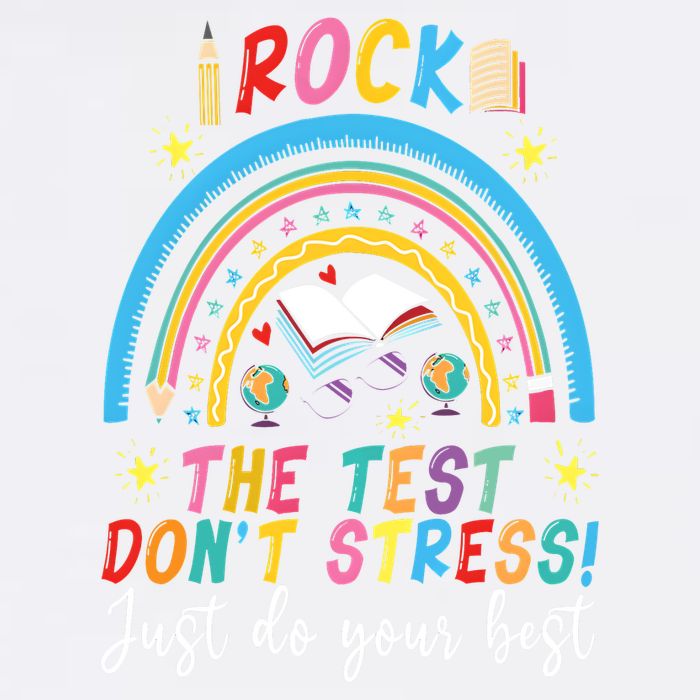 Rainbow DonT Stress Rock The Test Garment-Dyed Sweatshirt