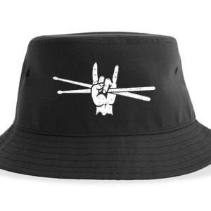 Retro Drum Sticks Art Percussion Drum Player Sustainable Bucket Hat