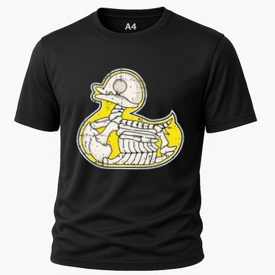 Rubber Duck Skeleton Lazy Halloween Costume Funny Ducky Cooling Performance Crew T-Shirt