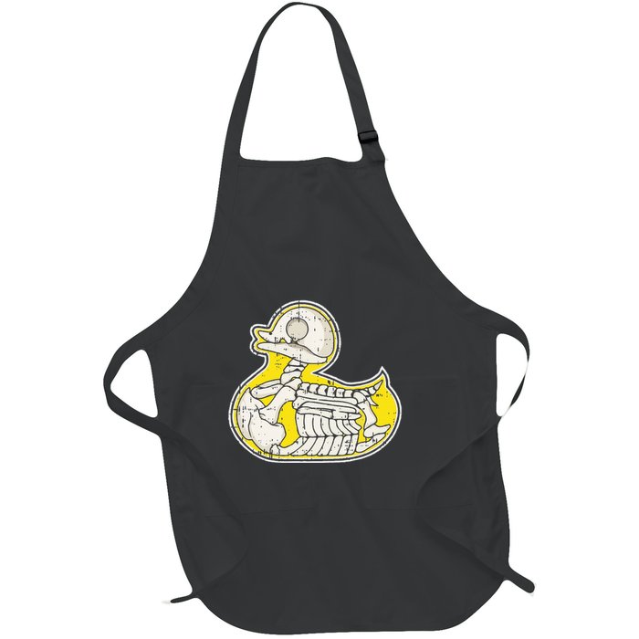 Rubber Duck Skeleton Lazy Halloween Costume Funny Ducky Full-Length Apron With Pockets