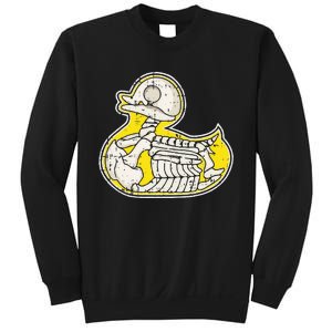 Rubber Duck Skeleton Lazy Halloween Costume Funny Ducky Sweatshirt