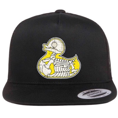 Rubber Duck Skeleton Lazy Halloween Costume Funny Ducky Flat Bill Trucker Hat