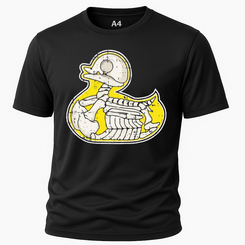 Rubber Duck Skeleton Lazy Halloween Costume Funny Ducky Cooling Performance Crew T-Shirt
