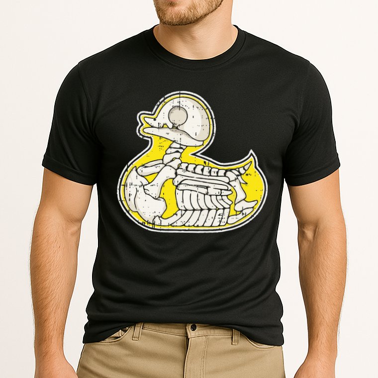 Rubber Duck Skeleton Lazy Halloween Costume Funny Ducky Cooling Performance Crew T-Shirt