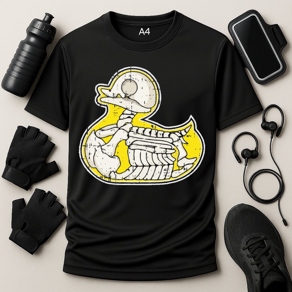 Rubber Duck Skeleton Lazy Halloween Costume Funny Ducky Cooling Performance Crew T-Shirt