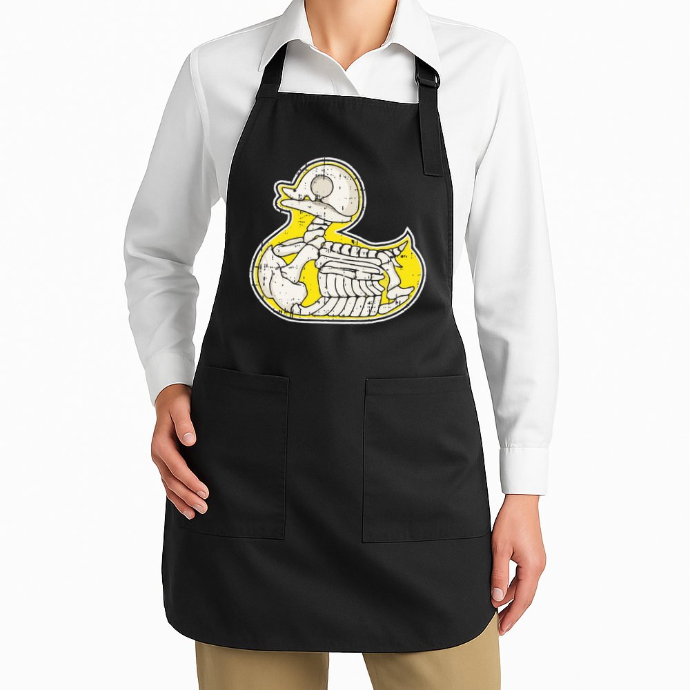 Rubber Duck Skeleton Lazy Halloween Costume Funny Ducky Apron