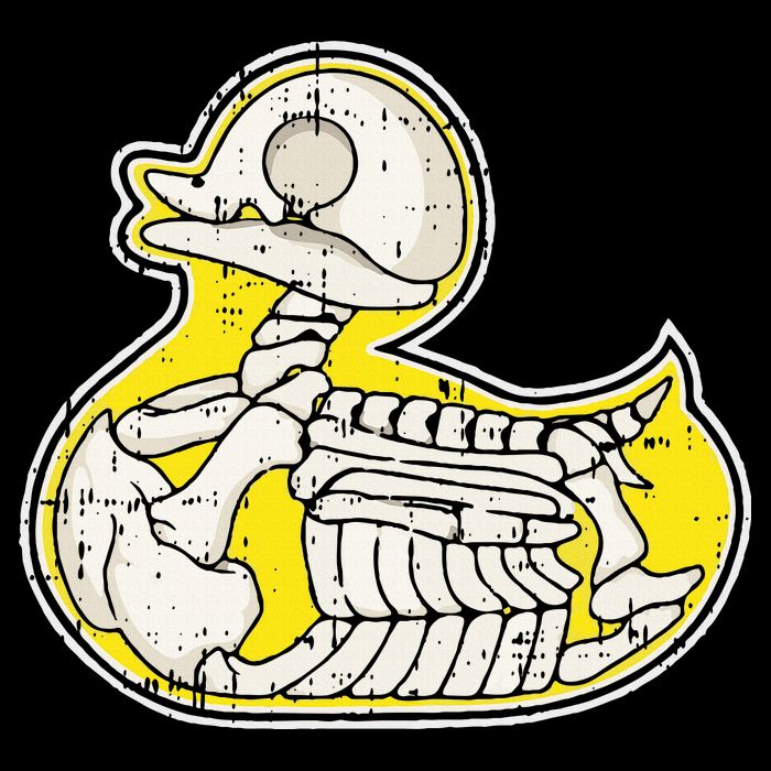 Rubber Duck Skeleton Lazy Halloween Costume Funny Ducky Apron