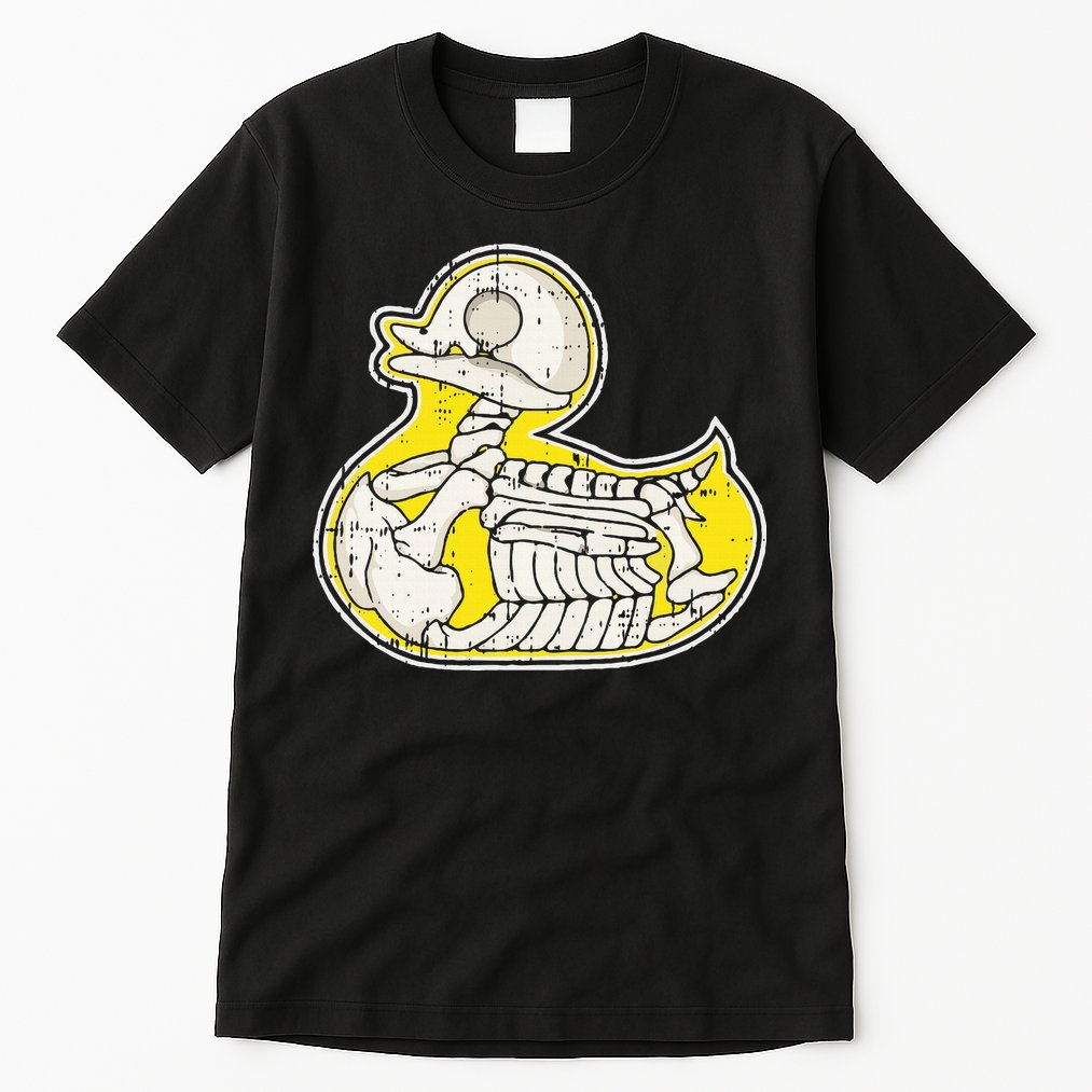 Rubber Duck Skeleton Lazy Halloween Costume Funny Ducky Tall T-Shirt