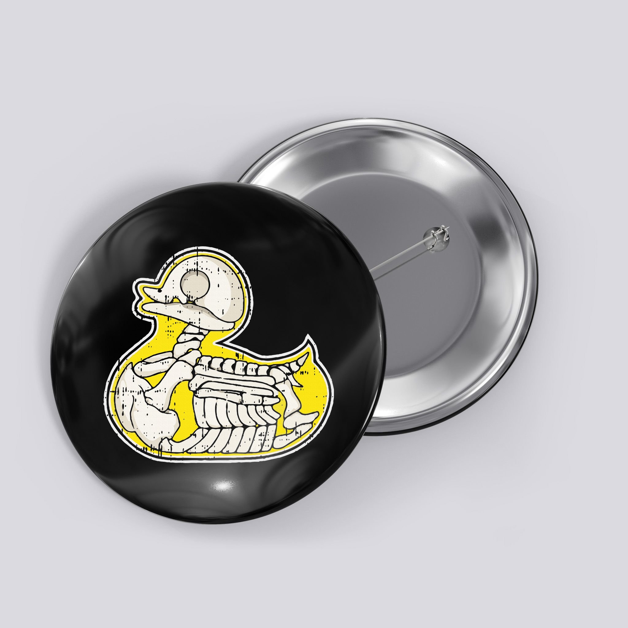 Rubber Duck Skeleton Lazy Halloween Costume Funny Ducky Button