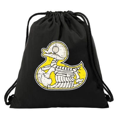 Rubber Duck Skeleton Lazy Halloween Costume Funny Ducky Drawstring Bag