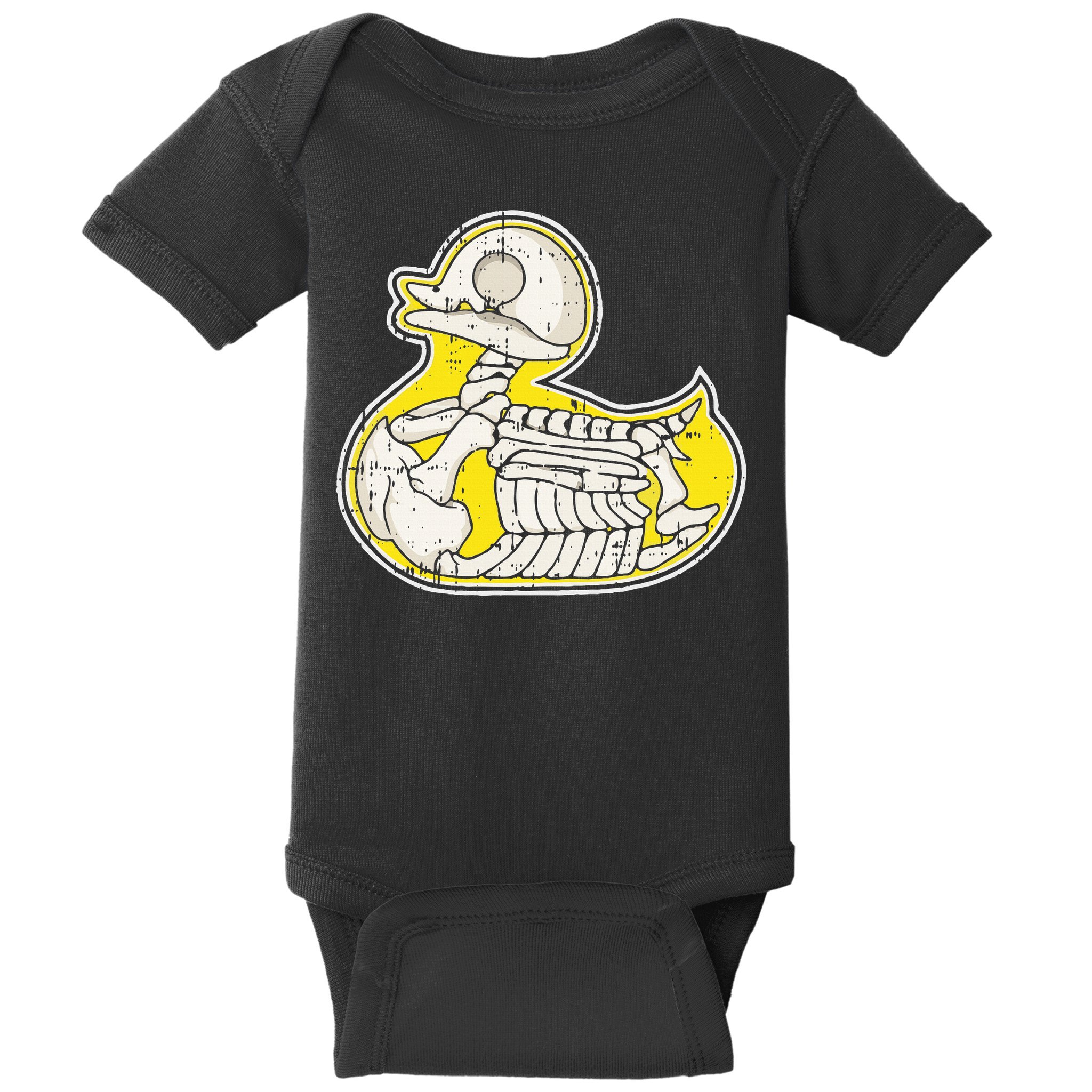 Rubber Duck Skeleton Lazy Halloween Costume Funny Ducky Baby Bodysuit