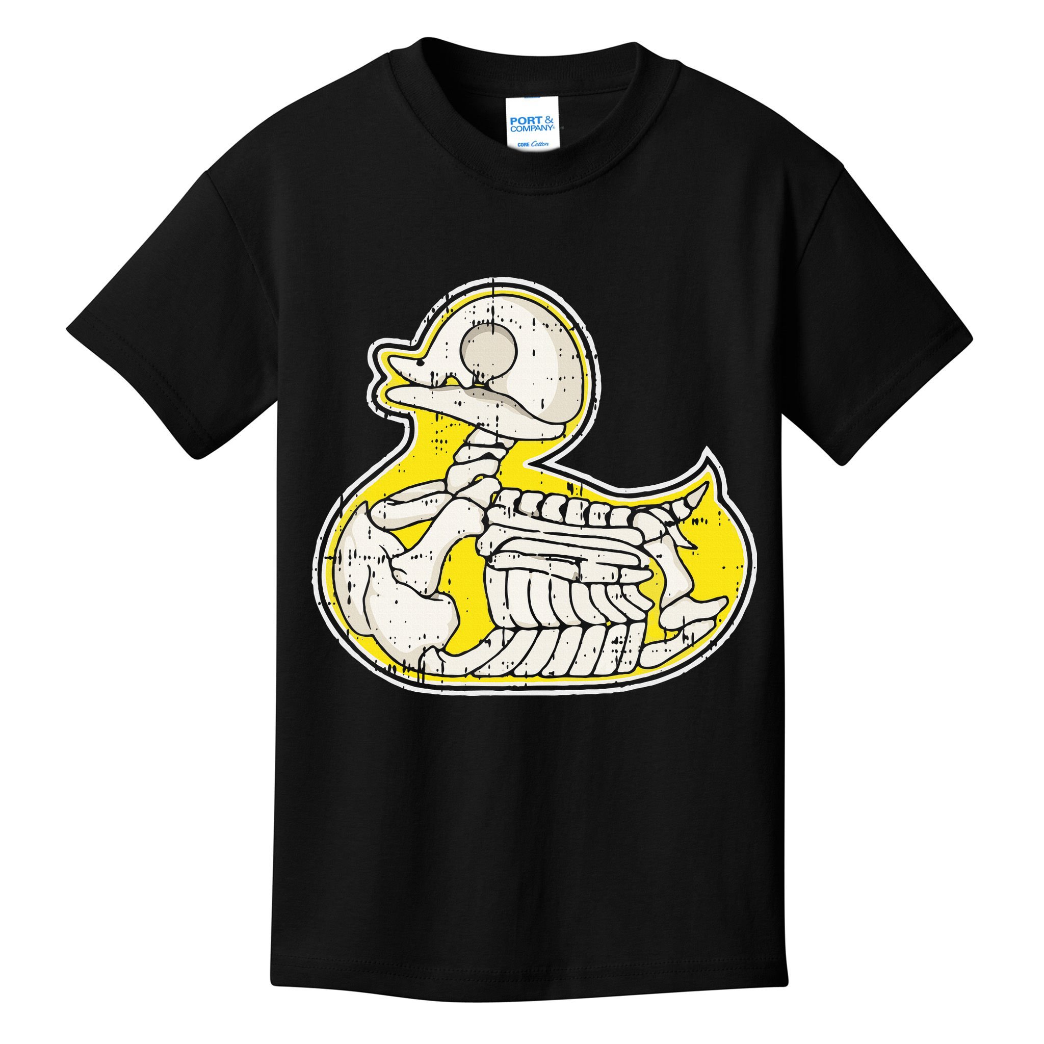 Rubber Duck Skeleton Lazy Halloween Costume Funny Ducky Kids T-Shirt