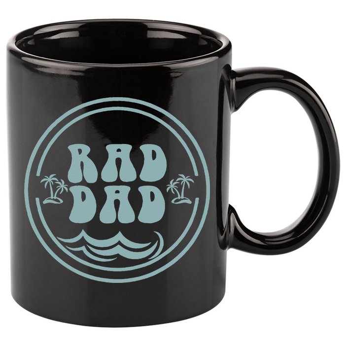 Rad Dad Surf Matching Birthday The Big One 1st Birthday 11oz C Handle Ceramic Mug