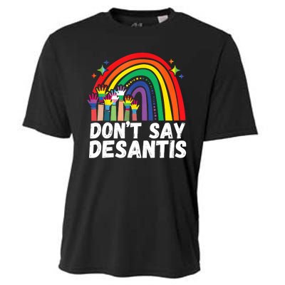 Raibow Dont Say Desantis Florida Anti LGBTQ Cooling Performance Crew T-Shirt