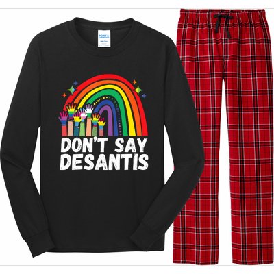 Raibow Dont Say Desantis Florida Anti LGBTQ Long Sleeve Pajama Set