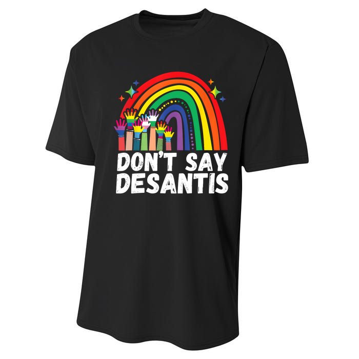 Raibow Dont Say Desantis Florida Anti LGBTQ Performance Sprint T-Shirt