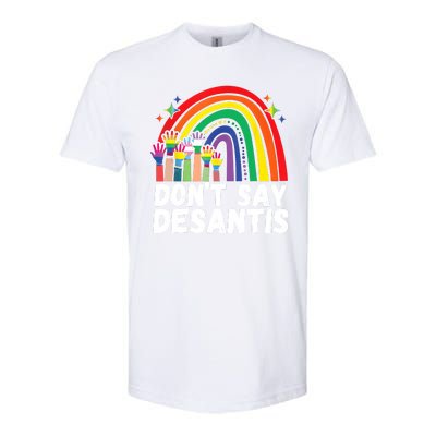 Raibow Dont Say Desantis Florida Anti LGBTQ Softstyle CVC T-Shirt