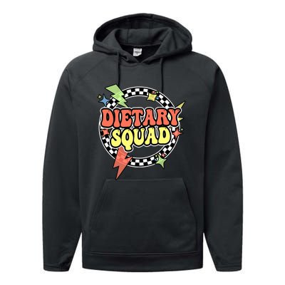 Retro Dietary Squad Dietary Appreciation Week For Staff Performance Fleece Hoodie