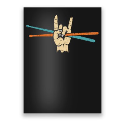 Retro Drum Sticks Art Percussion Drum Player Poster